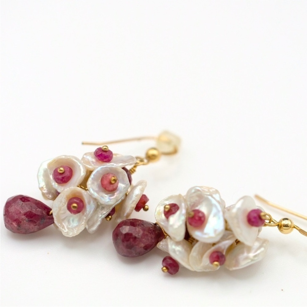 Mermaidcore Iridescent Beaded Cluster Drop Earrings MOVING SALE